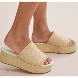 Country Road Fiona Flatform Rafia Platform Sandals Sz EU 38 US 7-7.5 Brown Beach